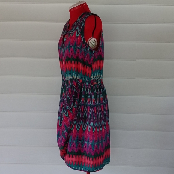 Charlie Jade Colorful Tulip Dress Sz L - Picture 4 of 12